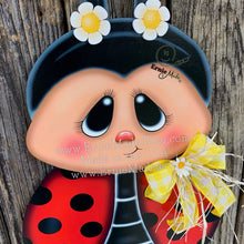 Load image into Gallery viewer, Ladybug decoration, Ladybug door hanger, Ladybug sign, wooden ladybug, Ladybug Porch sign, Ladybug wreath for front door, Summer door hanger