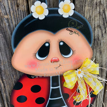 Load image into Gallery viewer, Ladybug decoration, Ladybug centerpiece, Ladybug sign, wooden ladybug with stand, Ladybug Porch decoration, ladybug Summer Porch greeter,