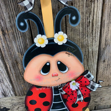 Load image into Gallery viewer, Ladybug decoration, Ladybug centerpiece, Ladybug sign, wooden ladybug with stand, Ladybug Porch decoration, ladybug Summer Porch greeter,