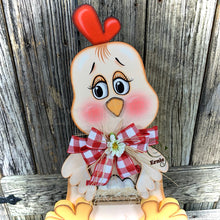 Load image into Gallery viewer, Farmhouse chicken decoration, Rooster decor, chicken decor, Farmhouse sign, wooden chicken, primitive chicken, kitchen rooster centerpiece,