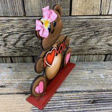 Load image into Gallery viewer, Valentine's Day decoration, Valentine Shelf sitter Bear with heart, Valentine tiered tray decoration, Gift for her, Valentine teddy Bear,