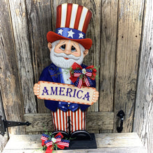 Load image into Gallery viewer, Patriotic decoration Uncle Sam Summer, USA, America sign, Fourth of July, Veterans Day, Memorial Day, 4th of July for entryway mantle, porch