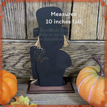 Load image into Gallery viewer, Fall Scarecrow decoration, tier tray, kitchen island fall arrangement, riser decor, wooden shelf sitter, Halloween, Farmhouse, Thanksgiving