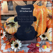 Load image into Gallery viewer, Fall Scarecrow decoration, tier tray, kitchen island fall arrangement, riser decor, wooden shelf sitter, Halloween, Farmhouse, Thanksgiving