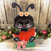 Load image into Gallery viewer, Ant and watermelon decoration, Farmhouse summer decor, Ant tiered tray decor, wood watermelon sign, Summer Watermelon and ant shelf sitter