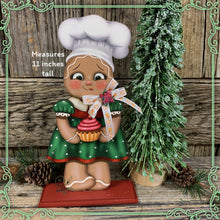 Load image into Gallery viewer, Gingerbread Decoration, Christmas centerpiece, Wooden Gingerbread Tiered tray, gingerbread decor, gingerbread doll, Candy centerpiece decor