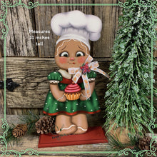 Load image into Gallery viewer, Gingerbread Decoration, Christmas centerpiece, Wooden Gingerbread Tiered tray, gingerbread decor, gingerbread doll, Candy centerpiece decor