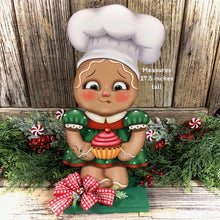 Load image into Gallery viewer, Gingerbread Decoration, Christmas centerpiece, Christmas Gingerbread Tiered decor for the home, gingerbread girl, farmhouse Kitchen decor