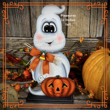 Load image into Gallery viewer, Halloween centerpiece, Halloween Decoration, Cute Ghost for tiered tray, Jack o lantern table decor, Halloween Wood crafts, Ghost decoration