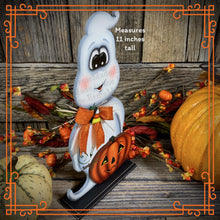 Load image into Gallery viewer, Halloween centerpiece, Halloween Decoration, Cute Ghost for tiered tray, Jack o lantern table decor, Halloween Wood crafts, Ghost decoration