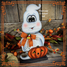 Load image into Gallery viewer, Halloween centerpiece, Halloween Decoration, Cute Ghost for tiered tray, Jack o lantern table decor, Halloween Wood crafts, Ghost decoration
