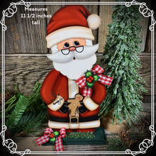 Load image into Gallery viewer, Santa Clause decoration, Christmas decoration. Gingerbread Santa Clause shelf sitter, Christmas Tiered tray decor, wooden Christmas crafts