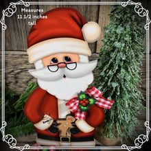 Load image into Gallery viewer, Santa Clause decoration, Christmas decoration. Gingerbread Santa Clause shelf sitter, Christmas Tiered tray decor, wooden Christmas crafts