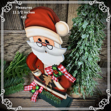 Load image into Gallery viewer, Santa Clause decoration, Christmas decoration. Gingerbread Santa Clause shelf sitter, Christmas Tiered tray decor, wooden Christmas crafts