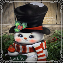 Load image into Gallery viewer, Snowman decoration, Shelf sitter Snowman, Christmas tiered tray decor, Winter tiered tray sitter, Christmas decoration, Wooden Snowman decor