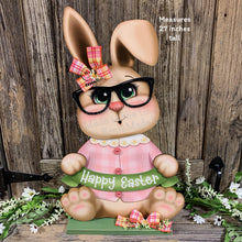 Load image into Gallery viewer, Spring Decoration, Easter Bunny centerpiece, Vintage Easter Rabbit, Farmhouse decor wooden Bunny with Easter sign, Bunny holding Spring sign