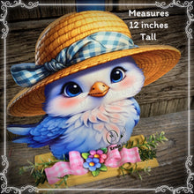Load image into Gallery viewer, Spring Decoration, Easter blue bird decoration, Tiered tray decor, wooden blue bird with hello spring sign, cute Easter floral and blue bird