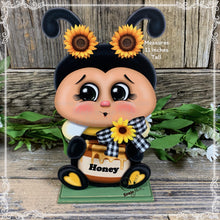 Load image into Gallery viewer, Bee decoration, queen Bee for table, mantle, shelf, kitchen island, Summer Tiered tray, Bumble Bee, honeybee, cottage garden sunflower