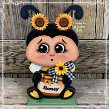 Load image into Gallery viewer, Bee decoration, queen Bee for table, mantle, shelf, kitchen island, Summer Tiered tray, Bumble Bee, honeybee, cottage garden sunflower