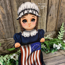 Load image into Gallery viewer, Patriotic Betsy Ross flag decoration, Colonial USA, American flag sign, Fourth of July, Memorial Day, Primitive 4th of July decor for table
