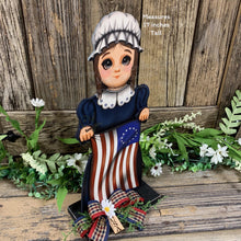 Load image into Gallery viewer, Patriotic Betsy Ross flag decoration, Colonial USA, American flag sign, Fourth of July, Memorial Day, Primitive 4th of July decor for table