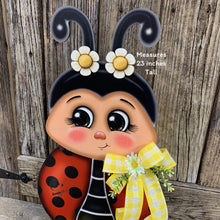 Load image into Gallery viewer, Ladybug decoration for summer, Ladybug centerpiece, wooden standing Ladybug sign, cute ladybug garden decor, Porch, patio, door, entry way