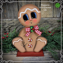 Load image into Gallery viewer, Gingerbread Decoration, Christmas centerpiece, Wooden Gingerbread Tiered tray, gingerbread decor, gingerbread doll, Candy centerpiece decor