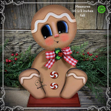 Load image into Gallery viewer, Gingerbread Decoration, Christmas centerpiece, Wooden Gingerbread Tiered tray, gingerbread decor, gingerbread doll, Candy centerpiece decor