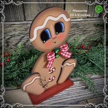Load image into Gallery viewer, Gingerbread Decoration, Christmas centerpiece, Wooden Gingerbread Tiered tray, gingerbread decor, gingerbread doll, Candy centerpiece decor