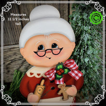 Load image into Gallery viewer, Mrs. Clause decoration, Christmas decoration. Gingerbread and Mrs. Clause shelf sitter, Christmas Tiered tray decor, wooden Christmas crafts