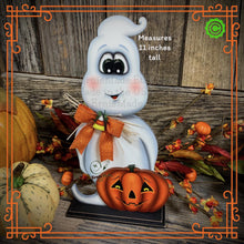 Load image into Gallery viewer, Halloween centerpiece, Halloween Decoration, Cute Ghost for tiered tray, Jack o lantern table decor, Halloween Wood crafts, Ghost decoration