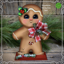 Load image into Gallery viewer, Gingerbread Decoration, Christmas centerpiece, Wooden Gingerbread Tiered tray, gingerbread decor, gingerbread doll, Candy centerpiece decor