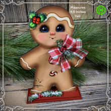 Load image into Gallery viewer, Gingerbread Decoration, Christmas centerpiece, Wooden Gingerbread Tiered tray, gingerbread decor, gingerbread doll, Candy centerpiece decor