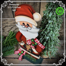 Load image into Gallery viewer, Santa Clause decoration, Christmas decoration. Gingerbread Santa Clause shelf sitter, Christmas Tiered tray decor, wooden Christmas crafts
