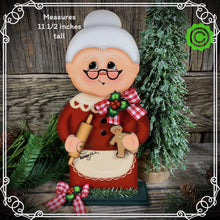 Load image into Gallery viewer, Mrs. Clause decoration, Christmas decoration. Gingerbread and Mrs. Clause shelf sitter, Christmas Tiered tray decor, wooden Christmas crafts