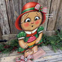Load image into Gallery viewer, Gingerbread Decoration, Farmhouse Christmas, wooden Gingerbread and cupcake decoration, Candy land gingerbread decor, Christmas centerpiece