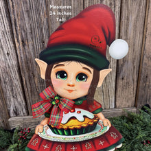 Load image into Gallery viewer, Elf Girl Decoration Christmas, Baking, Holiday kitchen centerpiece, elf doll, entryway, mantel, Farmhouse Gingerbread decor, Santas helper