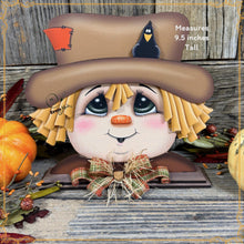 Load image into Gallery viewer, Fall Scarecrow decoration, tier tray, kitchen island fall arrangement, wooden scarecrow shelf sitter, Halloween, Fall Farmhouse Thanksgiving