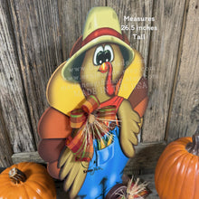 Load image into Gallery viewer, Whimsical Wooden Turkey Decoration, Thanksgiving Fall Centerpiece, Farmhouse Sign, Funny Harvest Decor, Ernie Made Turkey with big shoes,