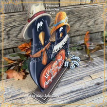 Load image into Gallery viewer, Fall Crow decoration, funny Crows and pumpkin sign, Pumpkin Patch, Happy Fall Y'all wooden shelf sitter, Halloween, Farmhouse, Thanksgiving