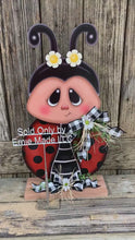 Load and play video in Gallery viewer, Ladybug decoration, Ladybug centerpiece, Ladybug sign, wooden ladybug with stand, Ladybug Porch decoration, ladybug Summer Porch greeter,
