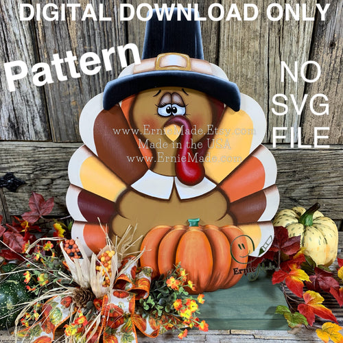 Digital Turkey and Pumpkin Pattern, Fall DIY Pattern, Thanksgiving Turkey pattern, Turkey and pumpkin Instant download pattern, Wood Turkey