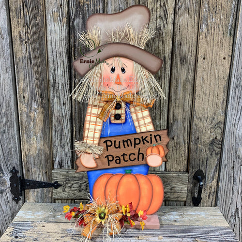 Scarecrow, fall wood decor, Halloween porch decor, large Primitive wood Scarecrow with pumpkin patch sign, Thanksgiving, Pumpkin centerpiece