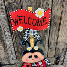 Load image into Gallery viewer, Ladybug decoration, Ladybug centerpiece, Ladybug sign, wooden ladybug with stand, Ladybug Porch decoration, ladybug Summer Porch greeter,