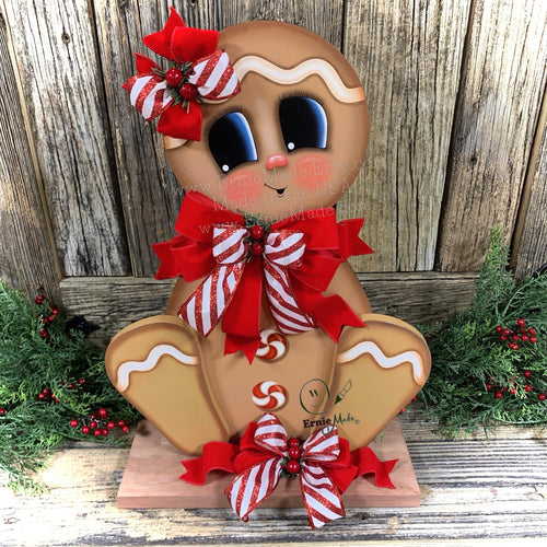 Gingerbread Decoration, Christmas centerpiece, Wooden Gingerbread with stand, gingerbread decor, gingerbread doll centerpiece, Candy decor