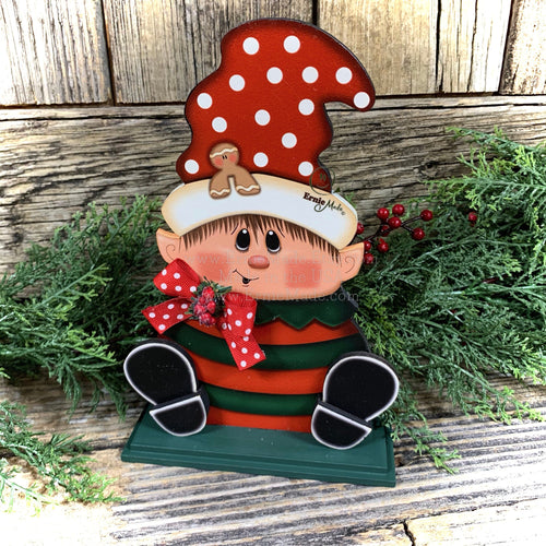 Christmas elf decoration, Holiday tiered tray, wood Elf shelf sitter, Christmas table decor, Sweets, Gingerbread, Elf and Gingerbread decor