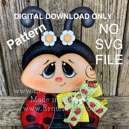 Digital Ladybug Pattern, Summer DIY Pattern, Summer porch greeter, Primitive ladybug pattern, Instant download Summer Porch decor pattern