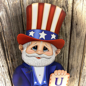 Uncle Sam, Patriotic Summer decoration, USA porch sign, Patriotic centerpiece, Fourth of July Decor, Primitive Americana Uncle Sam decor