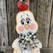 Load image into Gallery viewer, Farmhouse chicken decoration, Rooster decor, chicken decor, Farmhouse sign, wooden chicken, primitive chicken, kitchen rooster centerpiece,
