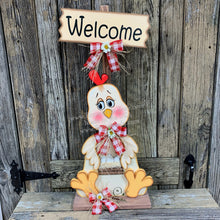 Load image into Gallery viewer, Farmhouse chicken decoration, Rooster decor, chicken decor, Farmhouse sign, wooden chicken, primitive chicken, kitchen rooster centerpiece,
